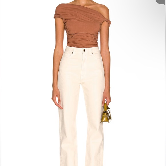 NWT Agolde Hilma Twist Sleeve Bodysuit -as seen on GMA3 host Eva Pilgrim on air - Picture 4 of 5